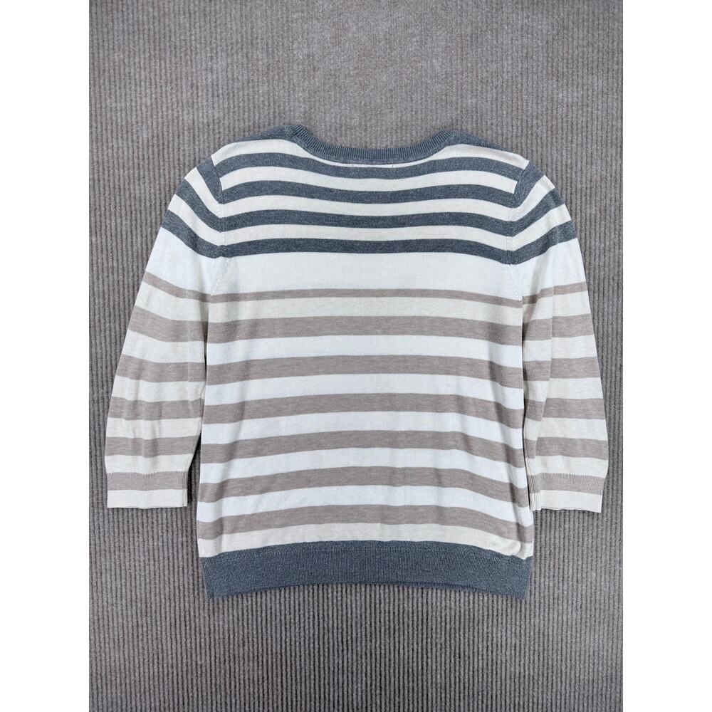 Banana Republic Striped 3/4 Sleeve Knit Sweater XL - Picture 7 of 9